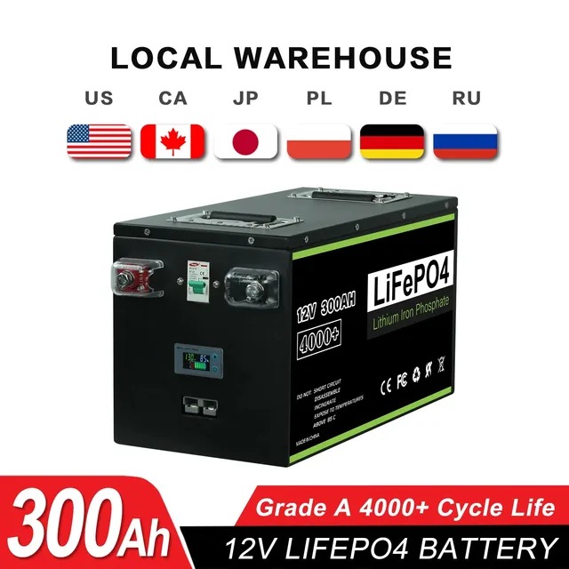 New 12V 24V 48V 100Ah 120Ah 200Ah 300Ah 400Ah LiFePO4 Battery Built-in BMS Rechargeable Battery for Inverter Solar RV