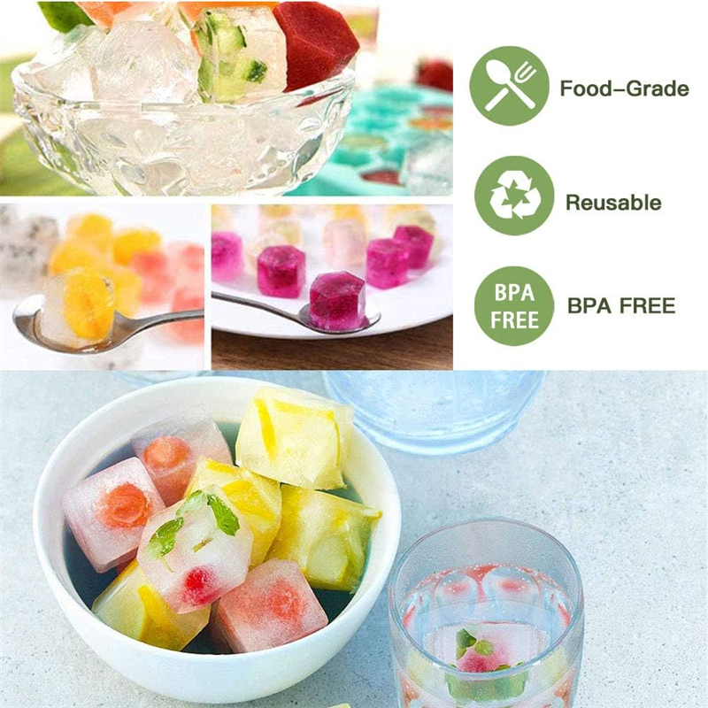 37 Holes Creative Honeycomb Ice Cube Tray Reusable Silicone Ice Mold Ice cube Maker BPA Free Ice Mould with Removable Lids