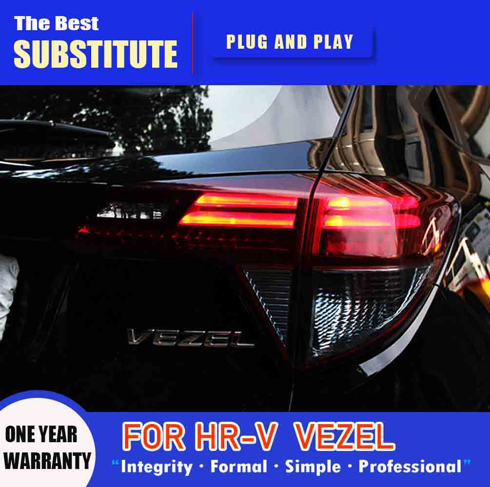 For Honda HRV LED Tail Light 16 Auto Parts Brake Reverse Parking Running Lights Taillight Assembly Streamer Turn Signal Rear Lamp