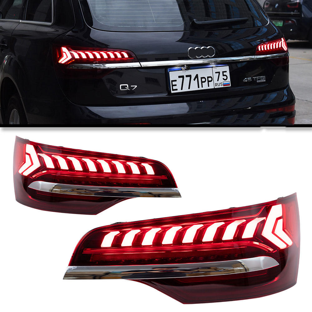 For AUDI Q7 LED Tail Light Assembly 06-15 Streamer Turn Signal Indicator Brake Reverse Parking Running Lights Tailight Car Accessories
