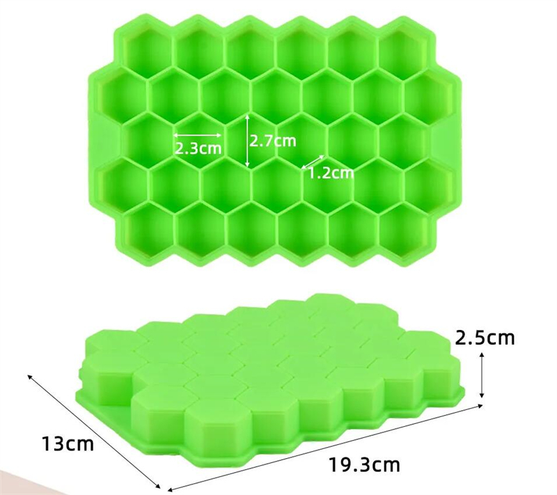 37 Holes Creative Honeycomb Ice Cube Tray Reusable Silicone Ice Mold Ice cube Maker BPA Free Ice Mould with Removable Lids