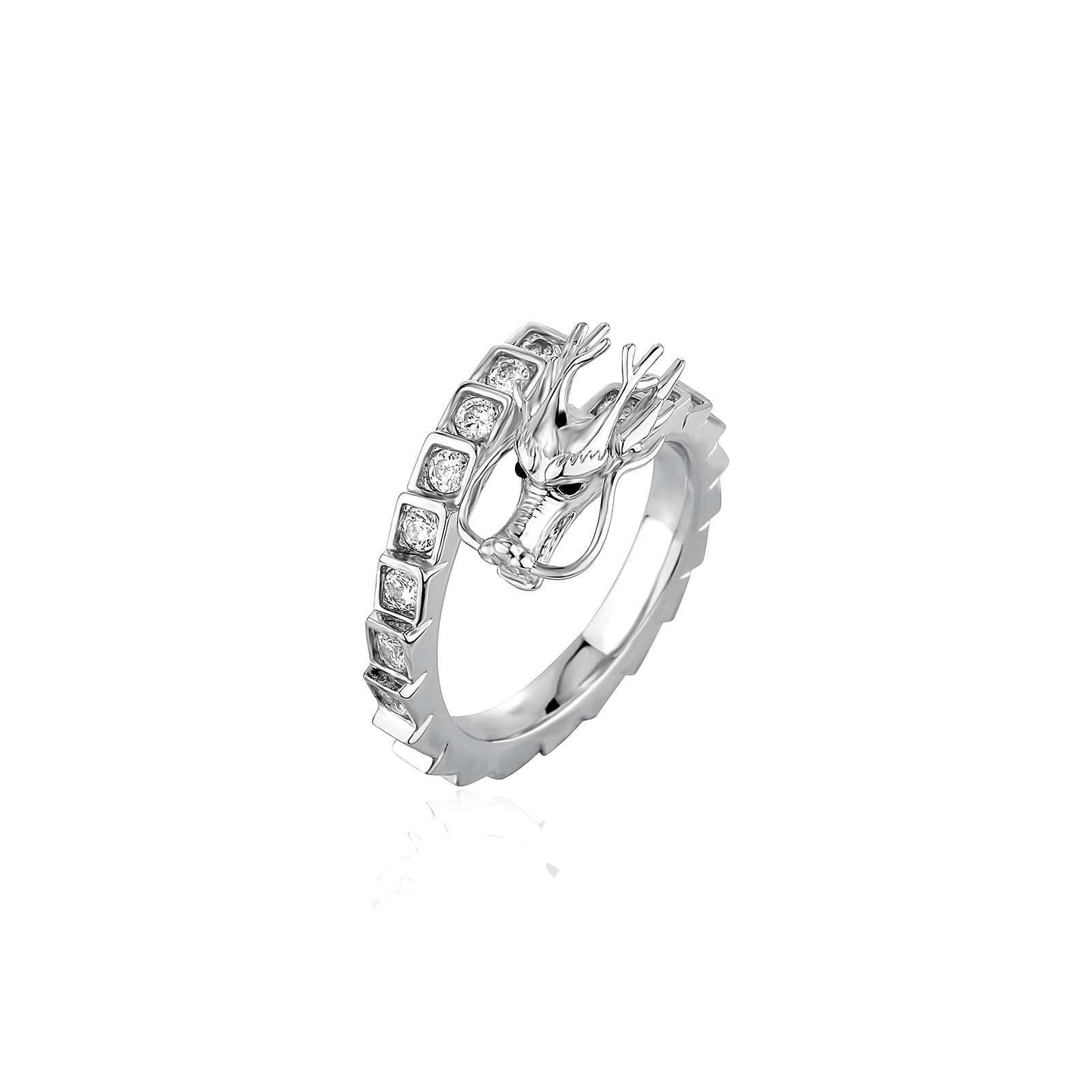 China-Chic 3D Dragon Ring Chinese National Style Hip Hop Open Ring for Men and Women