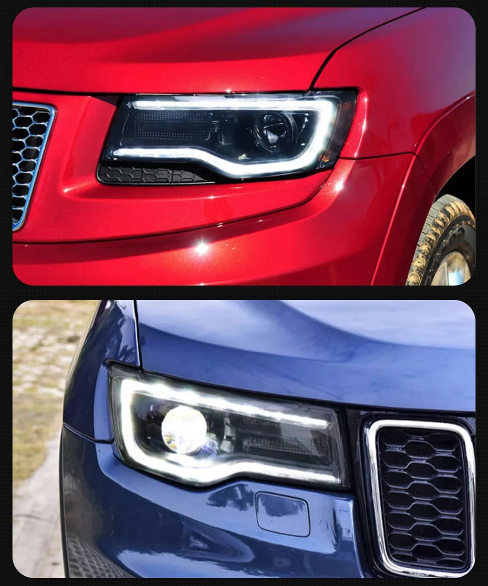 car light parts for Grand Cherokee LED Headlight 2011-20 16 Compass DRL Turn Signal High Beam Angel Eye headlights