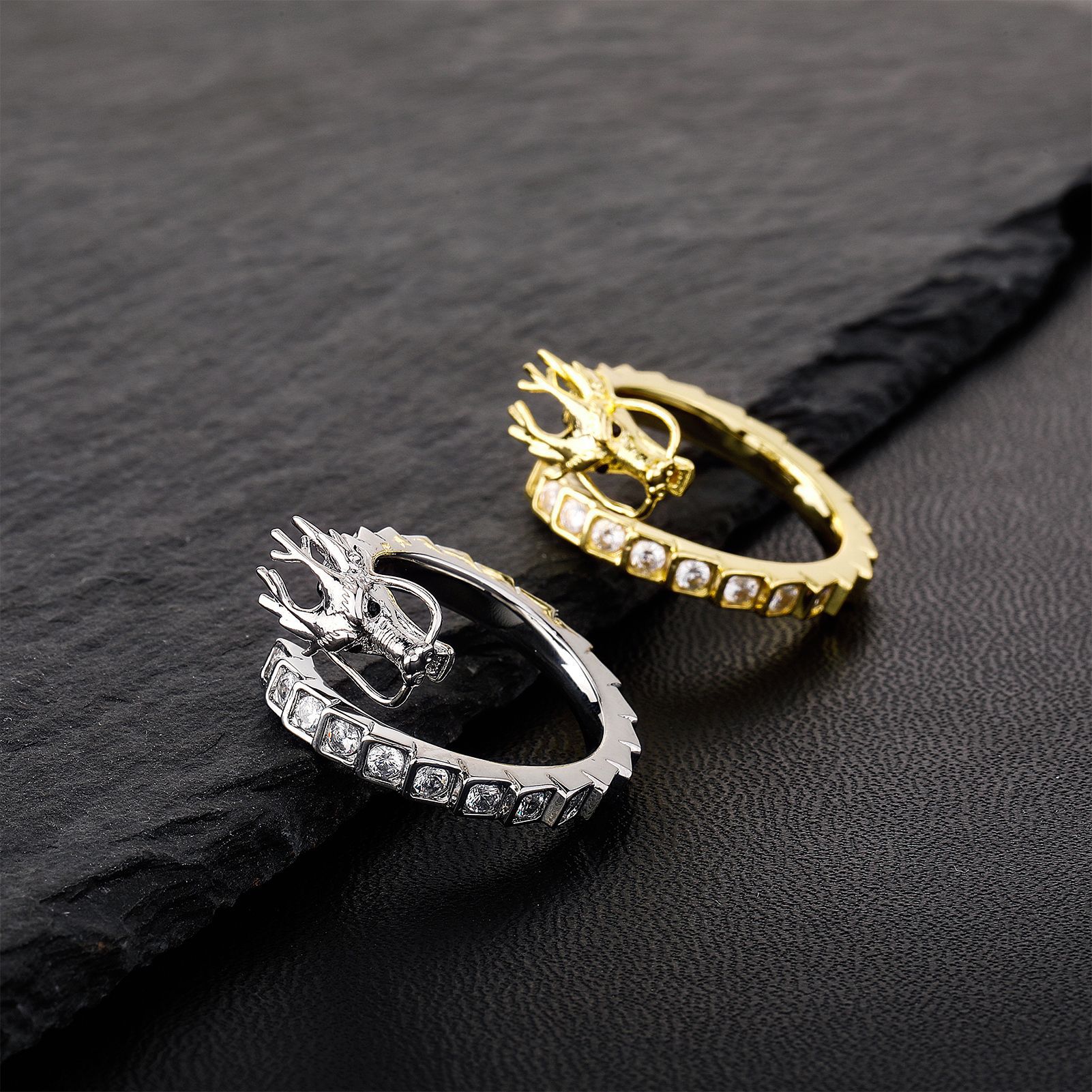 China-Chic 3D Dragon Ring Chinese National Style Hip Hop Open Ring for Men and Women