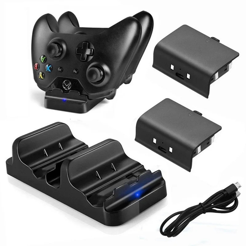 2pcs Game Controller Battery with Dual Charging Dock for Xbox One Controller Rechargeable Battery for XBOX ONE Charger 240221