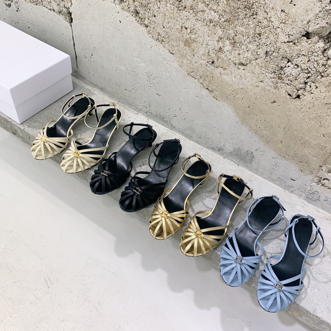 2024 HIGH Quality Brand Designer Sandals Women Slippers Genuine Leather Fashion Heel Buckle Flip Flops Party Shoes Dress Shoes Metal Woman
