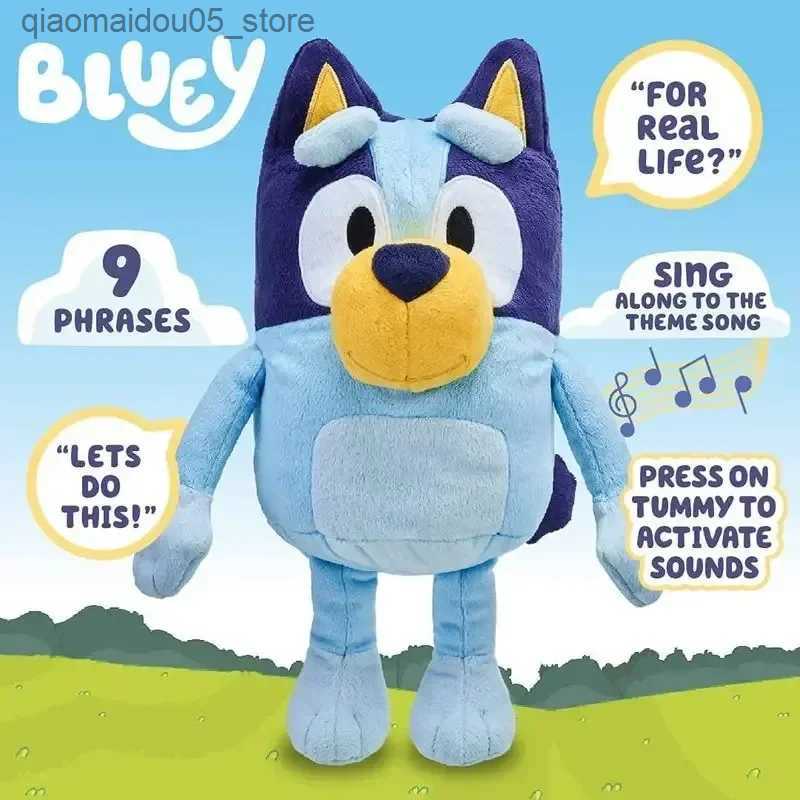 Plush Dolls New A Family Of Bluey Talking Bingo Dog Music Toys Anime Figure Cute Animal Sing Doll Kids Christmas Gifts Q240625