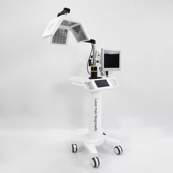 5 in 1 Red Light Diode Laser LED 650nm Non-invasive Hair Regrowth Anti-hair Removal Apparatus Oxygen Spray 200X HD Follicle Camera Scalp Health Center