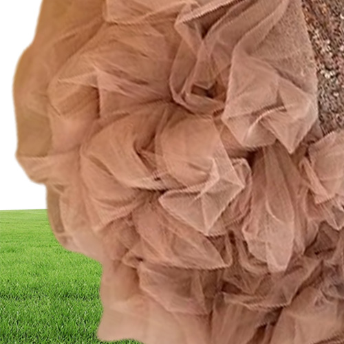 Dusty Pink Ruffles Short Cocktail Dresses Mini Prom Dress Beading Halter Lace Sequins Party Robes Vestido de Novia