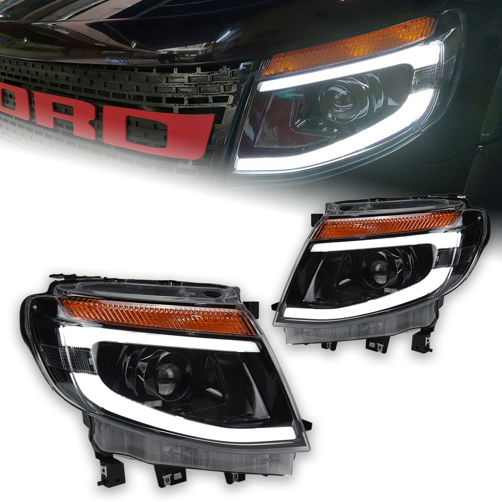 headlight LED for Ford Ranger Headlights 2012-20 15 Ranger T6 DRL Day Time Running Signal Lights Headlamp Auto Assembly