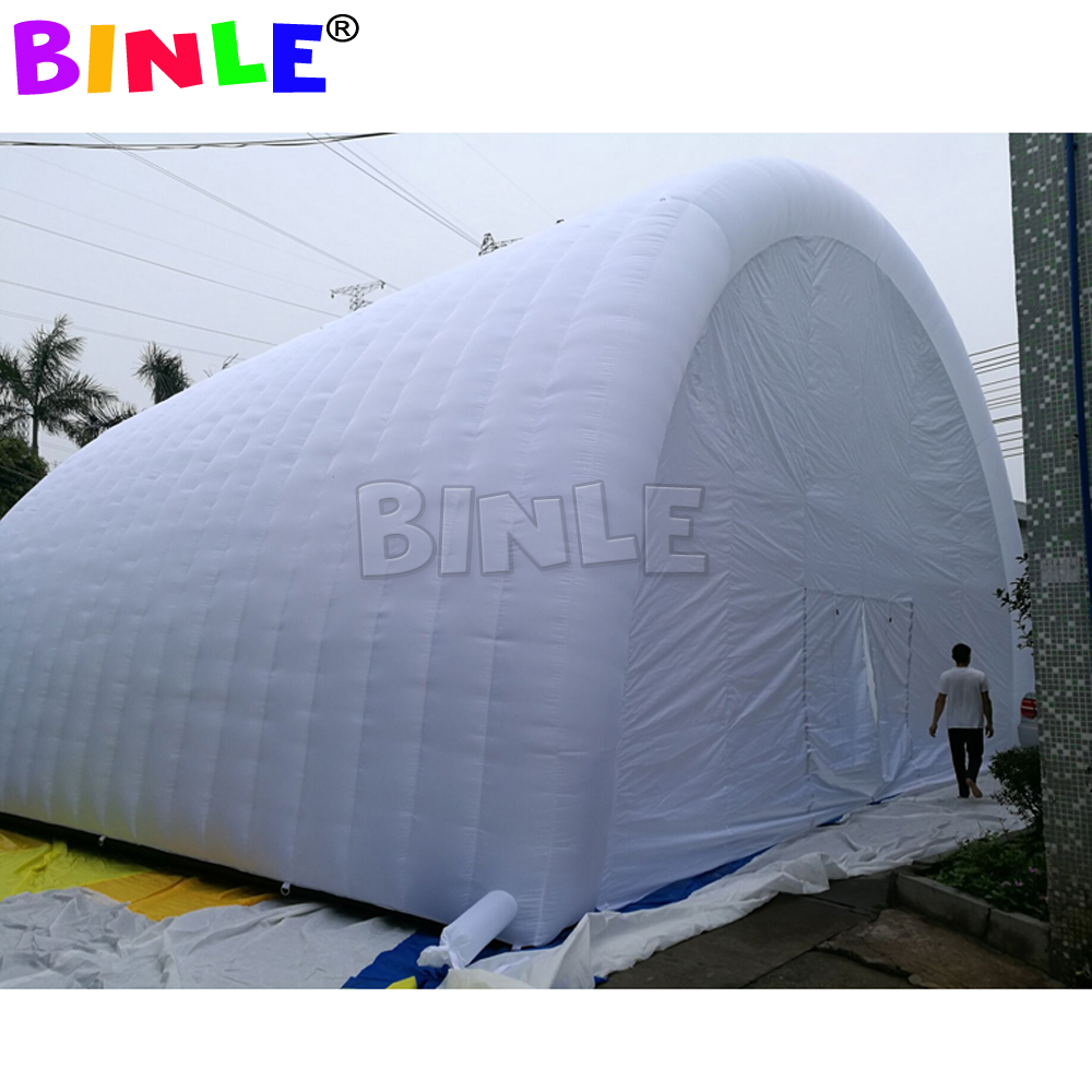 wholesale 10x8x6mH (33x26x20ft) white waterproof oxford giant inflatable stage cover arch style dome tent open air roof canopy for concert or wedding 