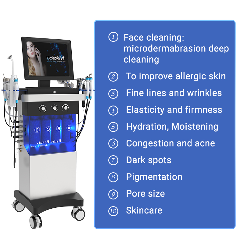 15 in 1 hydrodermabrasion diamond microdermabrasion machine facial skin peeling hydra facial beauty equipment