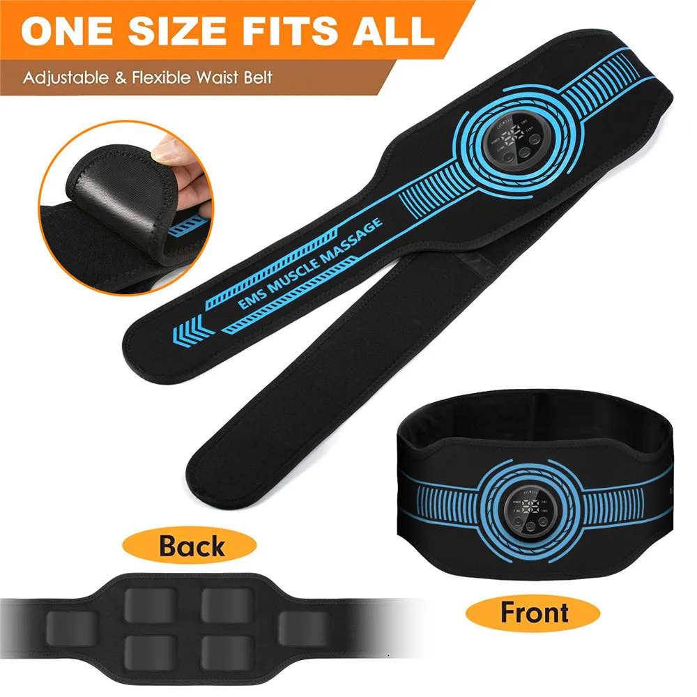 EMS Muscle Stimulator Abdominal Toning Belt Abs Muscle Toner Home Gym Fitness Training Body Slim Belly Waist Arm Leg Lose Weight 240220