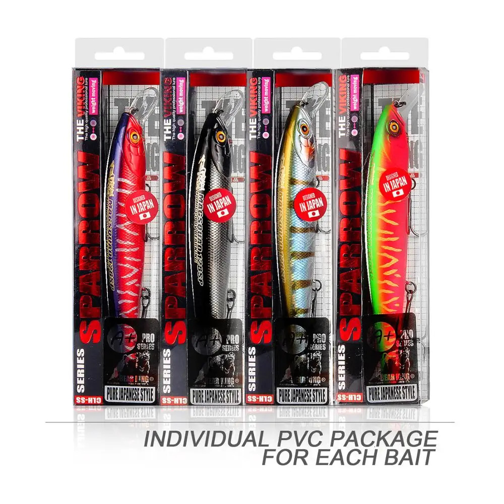 BEARKING 4pcs each set assorted colors Fishing lure SP Wobblers Hard bait Crankbait Minnow Lure for pike 240220