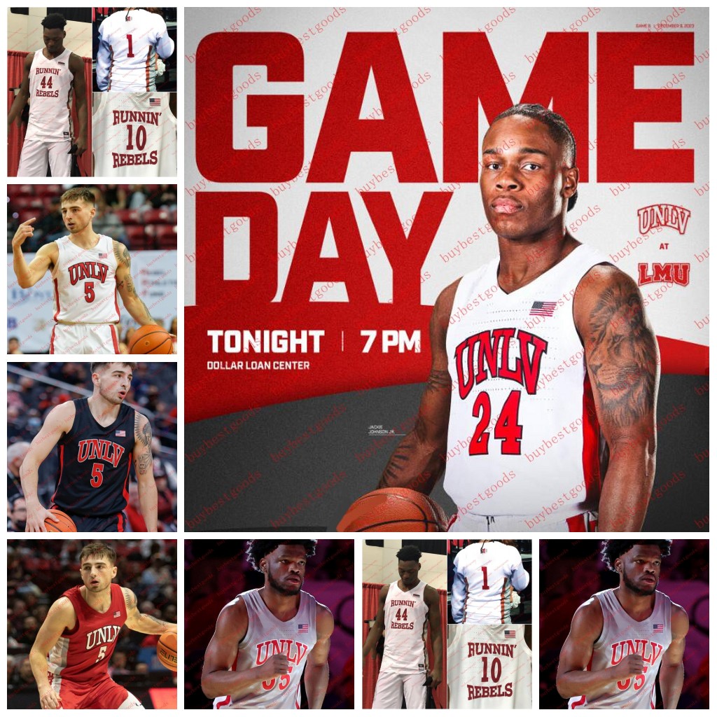 Custom UNLV Runnin' Rebels Basketball Jerseys 4 Larry Johnson 50 Greg Anthony 32 Stacey Augmon 12 Anderson Hunt 13 Freddie Banks 1 Lil Jon Mens Stitched UNLV jersey