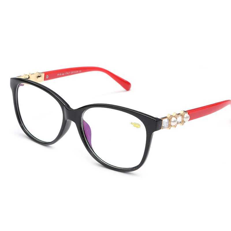 Eyeglass Frame Fashion Cat Eye Glasses Pearl Model Anti Blue Light Ggoggles Full Frame Womens Optical Computer Glasses