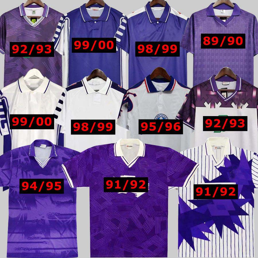 Fiorentina Retro Soccer Jerseys 1979 1980 1984 1985 1989 1990 1991 1992 1993 1995 1996 1997 1998 1999 2000 BATISTUTA 9 RUI COSTA 79 80 84 85 89 90 91 92 93 94 95 96 97 98 99 00