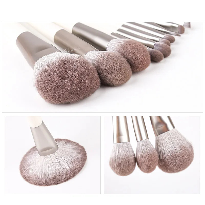 ZOREYA Makeup Brushes Set Cosmetics Eye Shadow Blending Blushlip Powder Highlighter Silver Eyeshadow Kabuki Professional Tools 240220