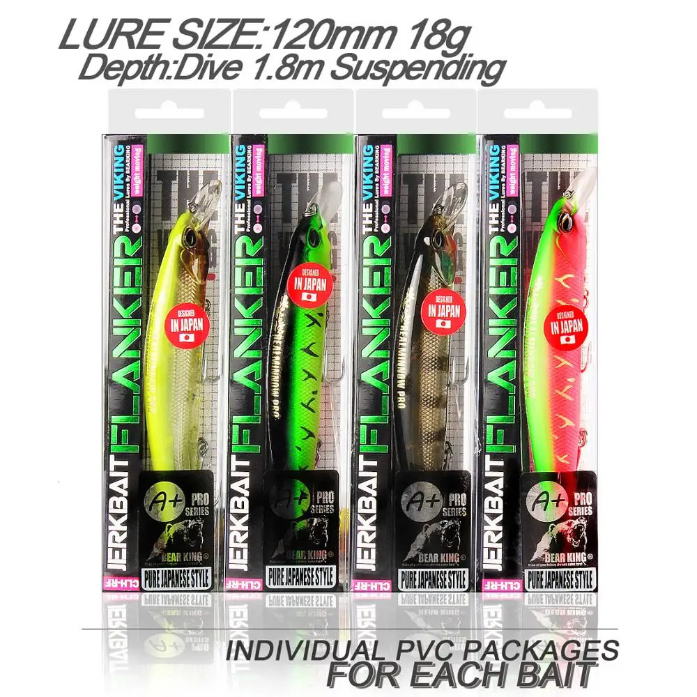 BEARKING 4pcs each set assorted colors Fishing lure SP Wobblers Hard bait Crankbait Minnow Lure for pike 240220