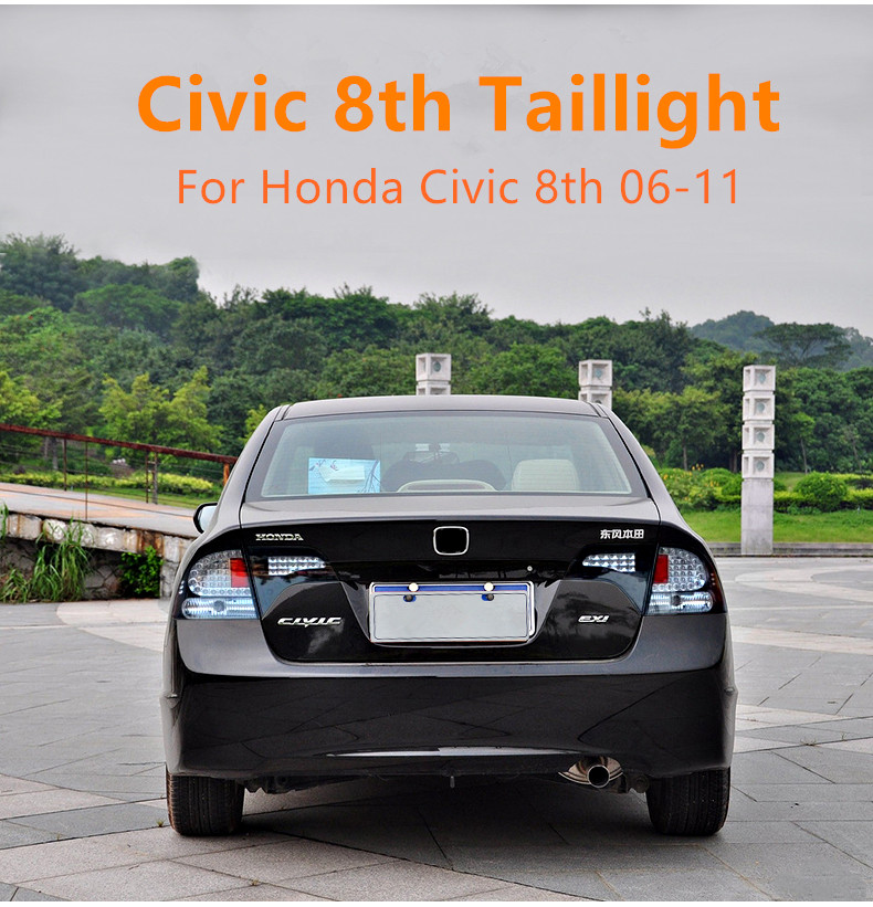 Rear Brake Reverse Fog Tail Light for Honda Civic FD2 LED Taillight 2006-2011 Turn Signal Lamp Car Accessories