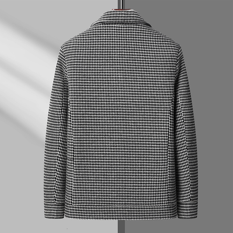 Lai Shibert Autumn/Winter New Thousand Bird Checker Workwear Jacket Mens Cotton Middle Aged And Youth Jackets Dads Coat For Men 221121 B1