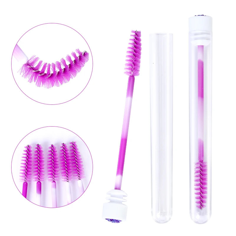 20Pcs DIY Mascara Wand Tube Resin Love Shape Decoration Disposable Eyelash Brush Dust-proof Lash Extension Supplies Makeup Tools 240220