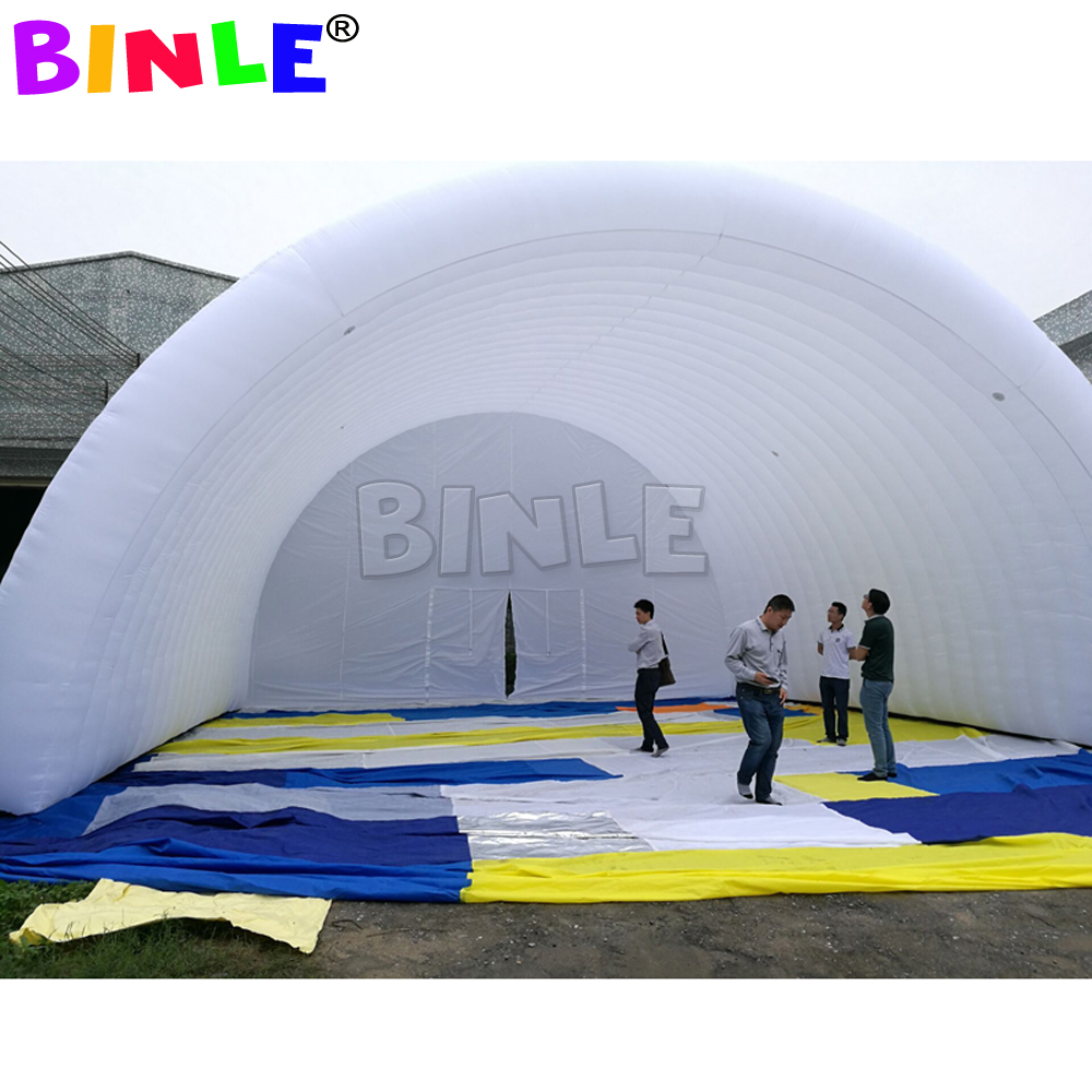 wholesale 10x8x6mH (33x26x20ft) white waterproof oxford giant inflatable stage cover arch style dome tent open air roof canopy for concert or wedding 