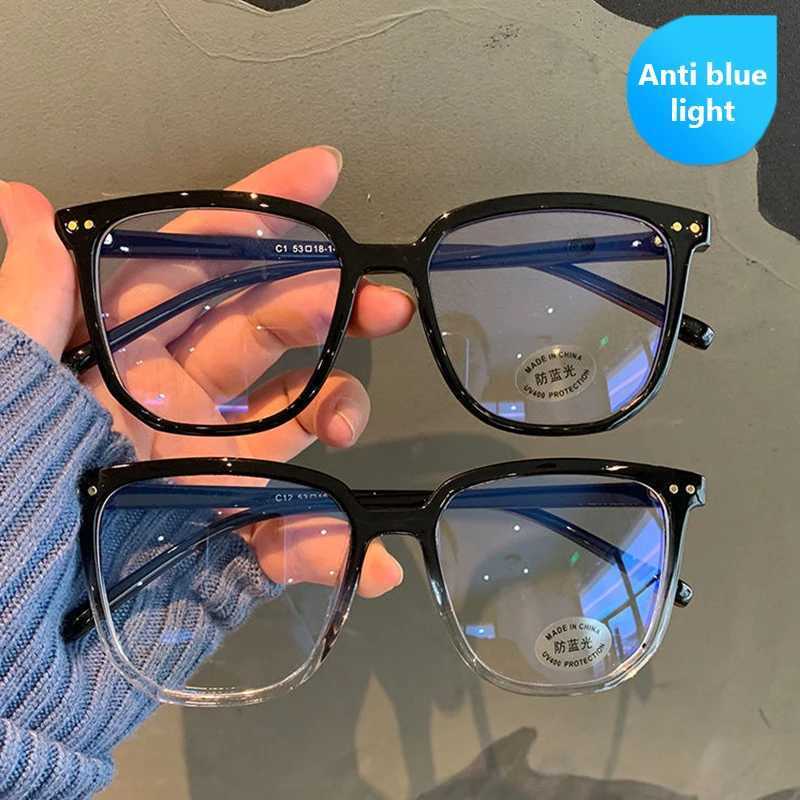 Eyeglass Frame Korean Anti Blue Light Transparent Computer Glasses Frame Women Men Round Eyewear Glasses Optical Spectacle Eyeglass Glasses