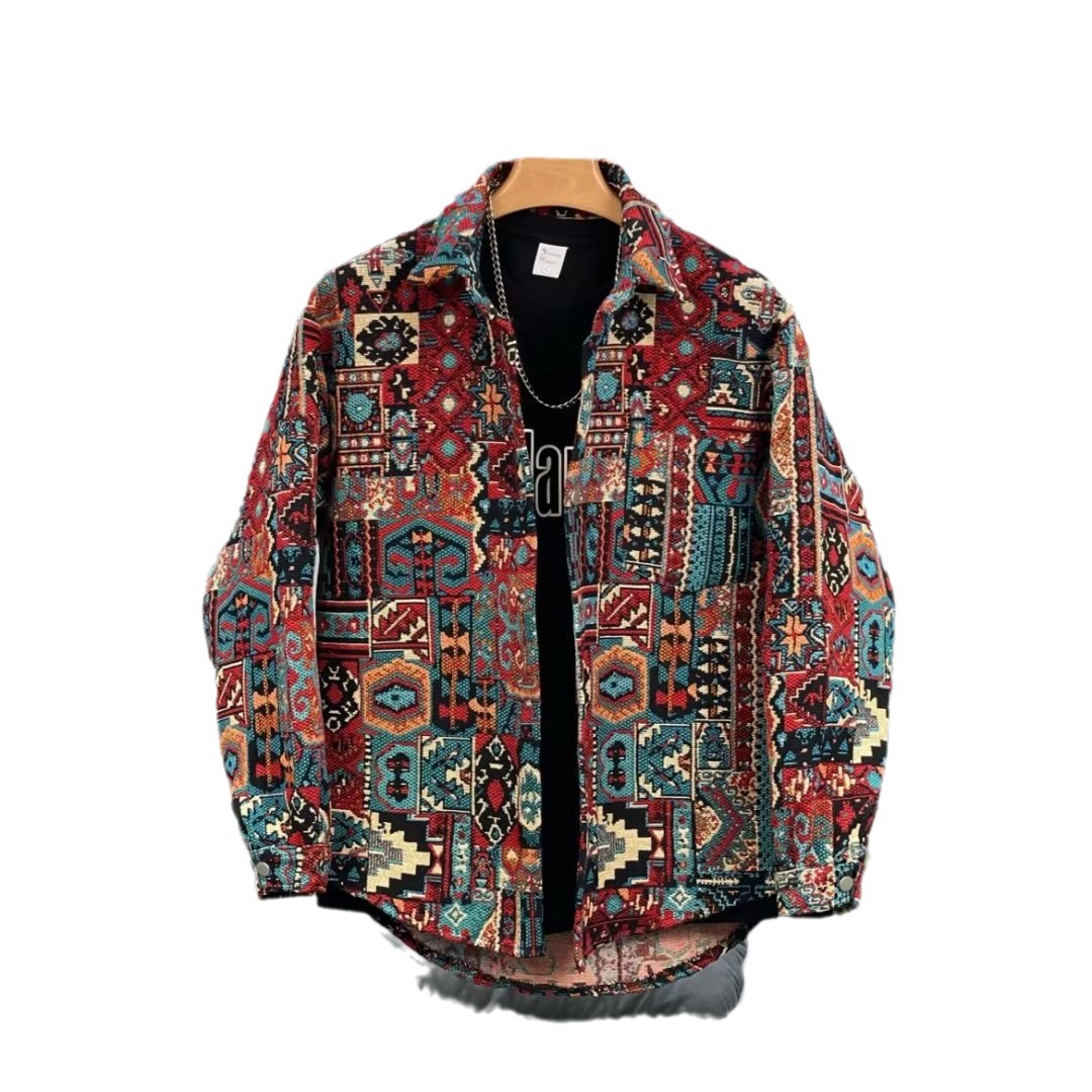 Men's Printed Denim Jackets | Casual Slim Fit Coats Spring Collection B4