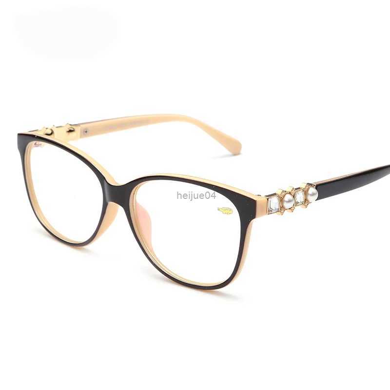 Eyeglass Frame Fashion Cat Eye Glasses Pearl Model Anti Blue Light Ggoggles Full Frame Womens Optical Computer Glasses
