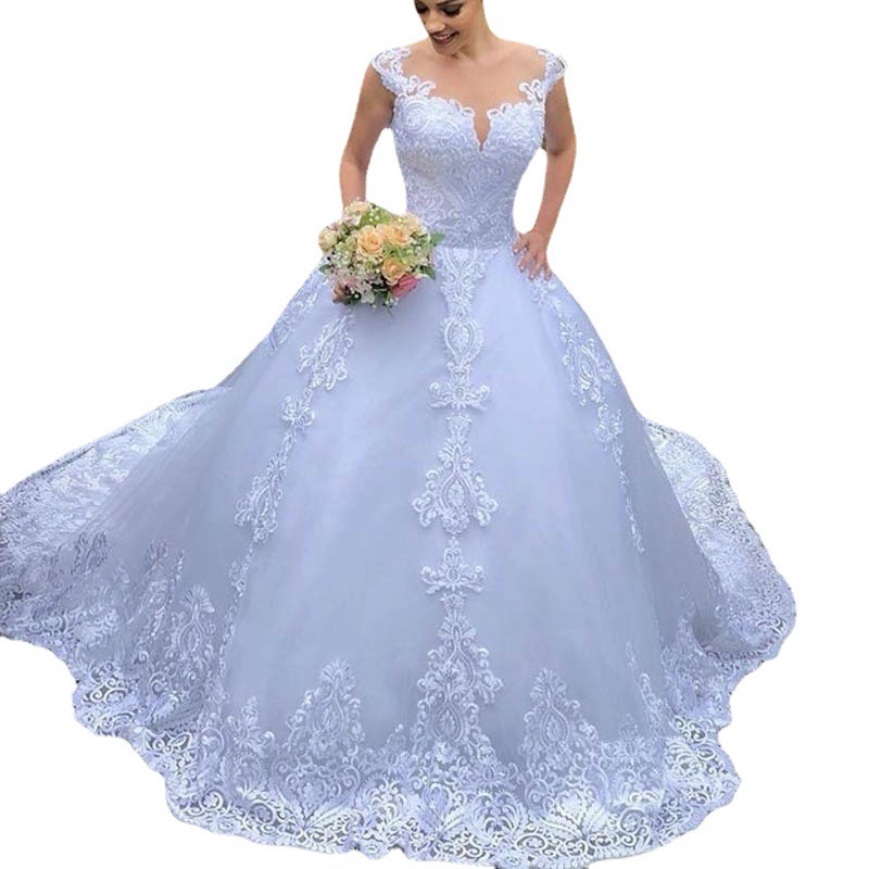 Princess A e Wedding Dresses Sequins Beaded Bridal Gs sexy new Sweep Train Plus Size Marriage Vestido de novia Handmade Embroidered lace Crystal weddi