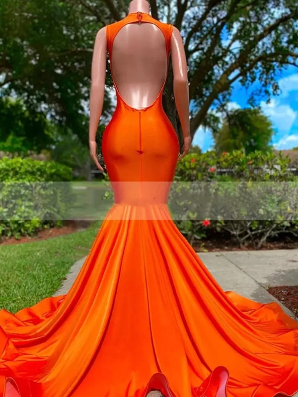 Orange Red Mermaid Long Prom Dresses For Black Girls Beaded Crystals Rhie Deep V Neck Evening Dress Formal Open Back Sleeveless Party Gowns Bc15130 02