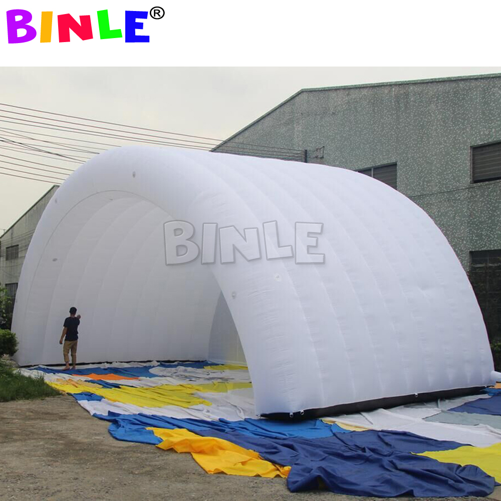 wholesale 10x8x6mH (33x26x20ft) white waterproof oxford giant inflatable stage cover arch style dome tent open air roof canopy for concert or wedding 