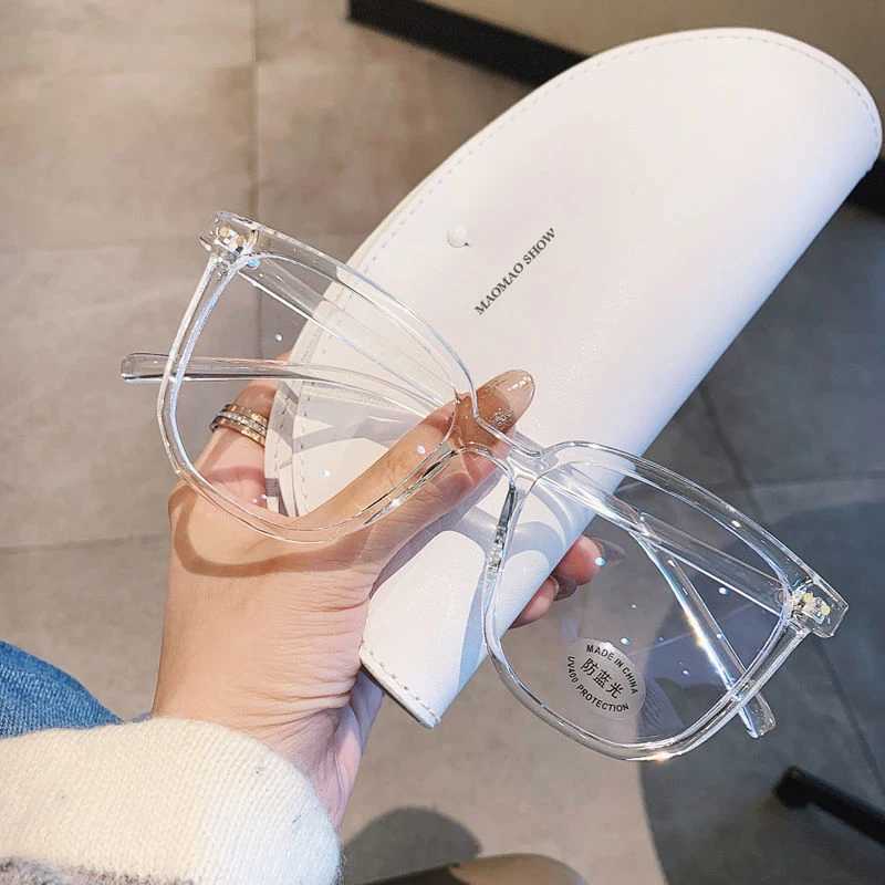 Eyeglass Frame Korean Anti Blue Light Transparent Computer Glasses Frame Women Men Round Eyewear Glasses Optical Spectacle Eyeglass Glasses