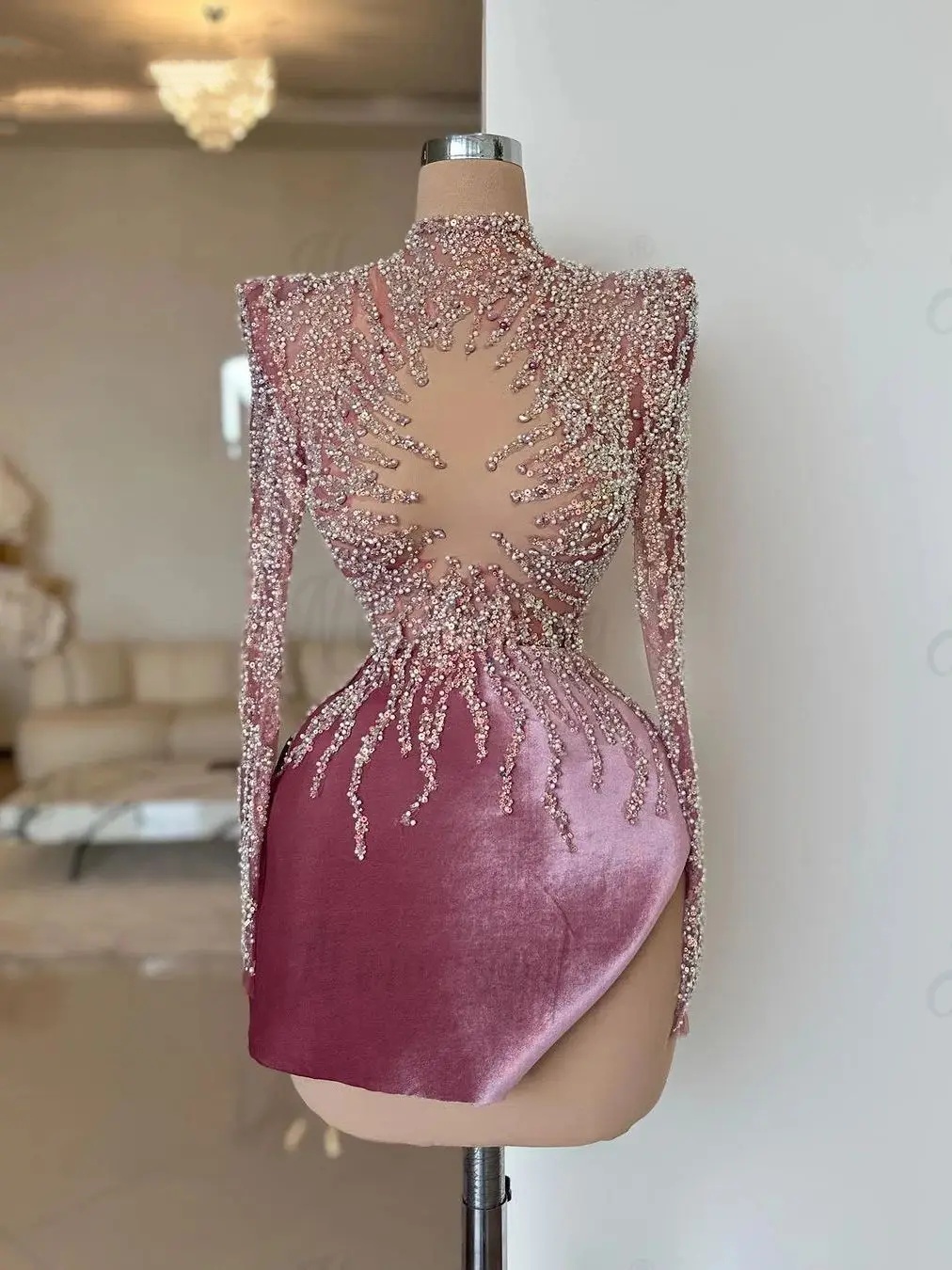 Elegant Cocktail Prom Mini Short Evening Gowns Sequins Beading Custom Made Birthday Wear Graduation Party Dresses