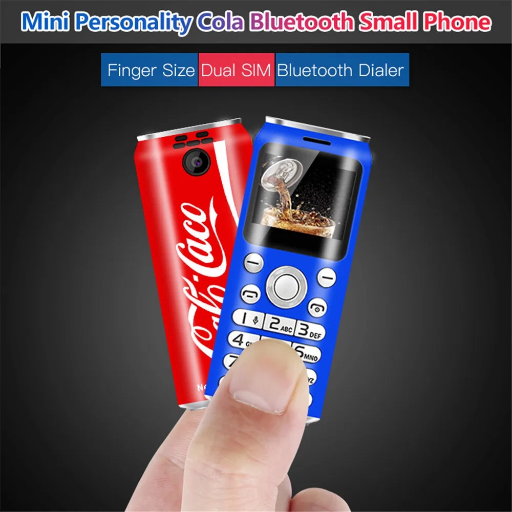 Tiny Size Push Button Mobile Phone Mini cartoon Hands Telephone 1.0" Magic Voice MP3 Bluetooth Dialer Cheap Children Cartoon CellPhone