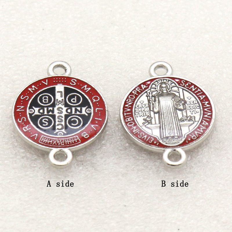 Charms Religious Saint Benedict Multicolor Medals Catholic Gold Plated Coin San Benito Favors Given As Gifts 230907