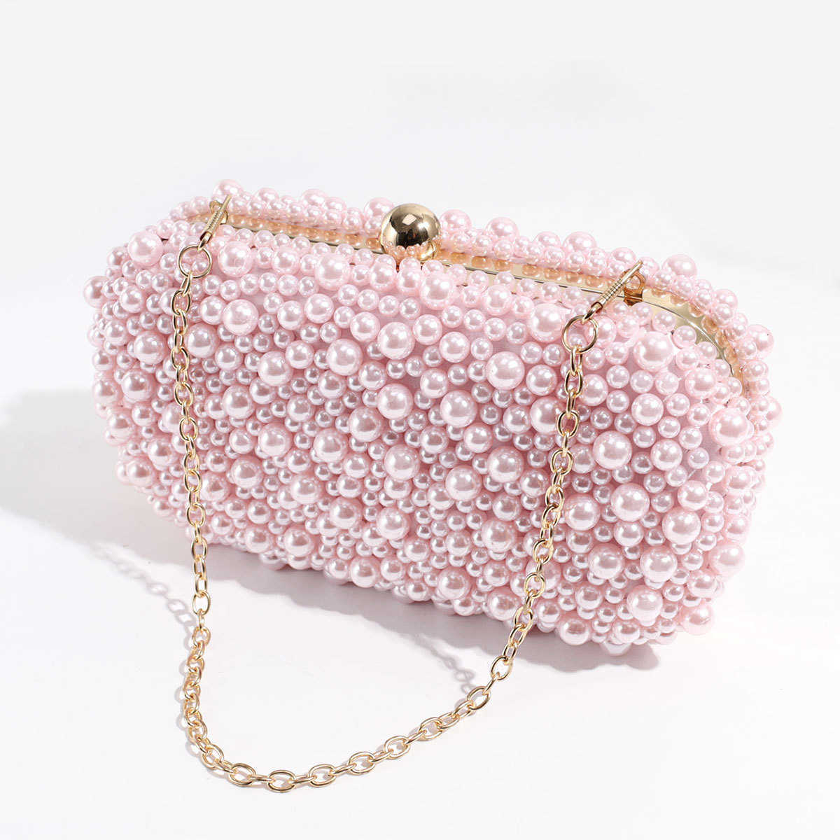 Shoulder Bags 2024 Beaded New Dinner Handbag Pearl Water Diamond Dress Bag Versatile Diagonal Straddle Ladies 240427