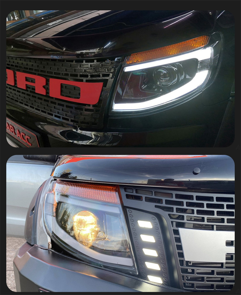 headlight LED for Ford Ranger Headlights 2012-20 15 Ranger T6 DRL Day Time Running Signal Lights Headlamp Auto Assembly