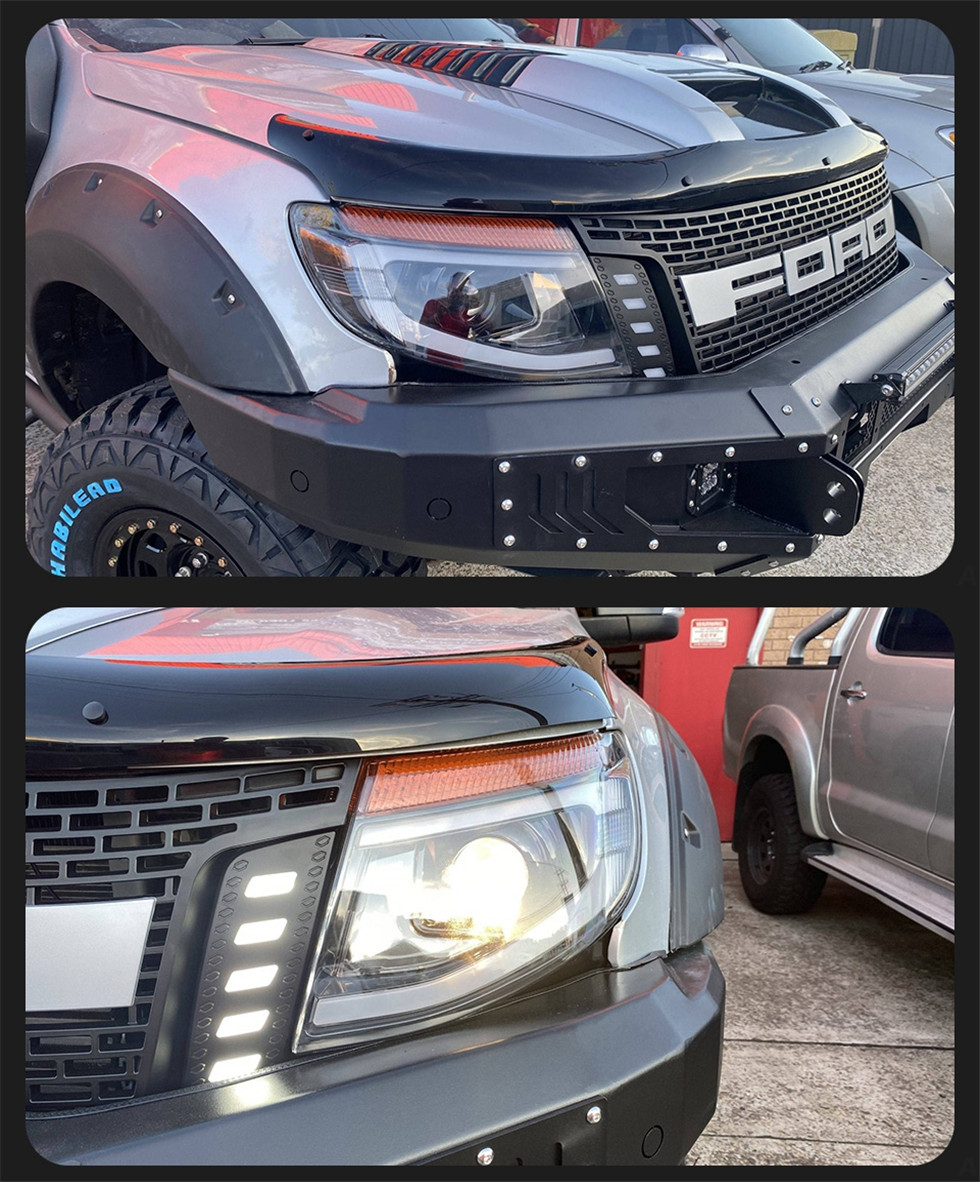 headlight LED for Ford Ranger Headlights 2012-20 15 Ranger T6 DRL Day Time Running Signal Lights Headlamp Auto Assembly