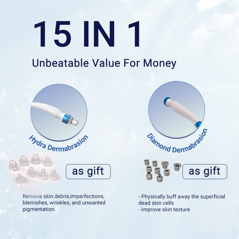 15 in 1 hydrodermabrasion diamond microdermabrasion machine facial skin peeling hydra facial beauty equipment