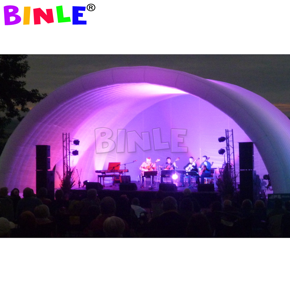 wholesale 10x8x6mH (33x26x20ft) white waterproof oxford giant inflatable stage cover arch style dome tent open air roof canopy for concert or wedding 