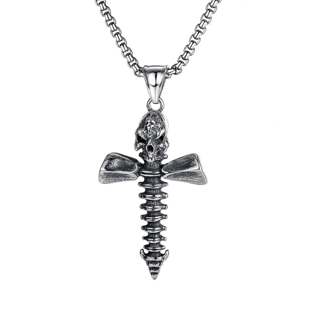 Hip Hop Wolf Tide Street Hand Charm Rock Love You Gesture Titanium Steel Necklace Fashion Personality Skull Pendant Bling Party Hip Hop Jewelry