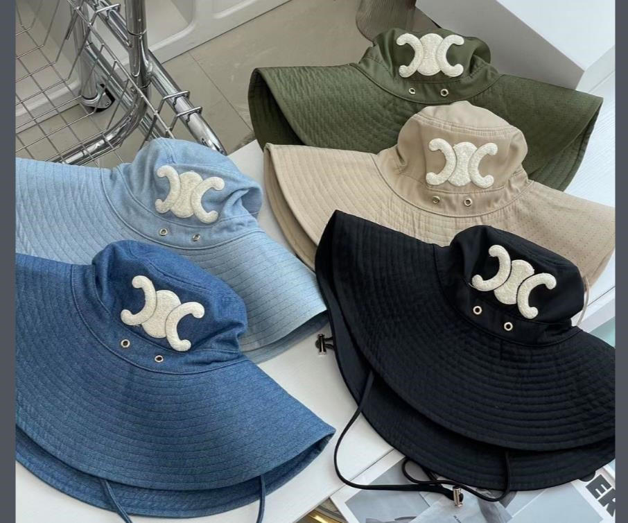 Luxury Wide Brim Hats Bucket Hats For Women Designer Ladies Girls Cotton Embroidery Fisherman Hat Woman Beach Sun hats Cap FREE SHIPPING