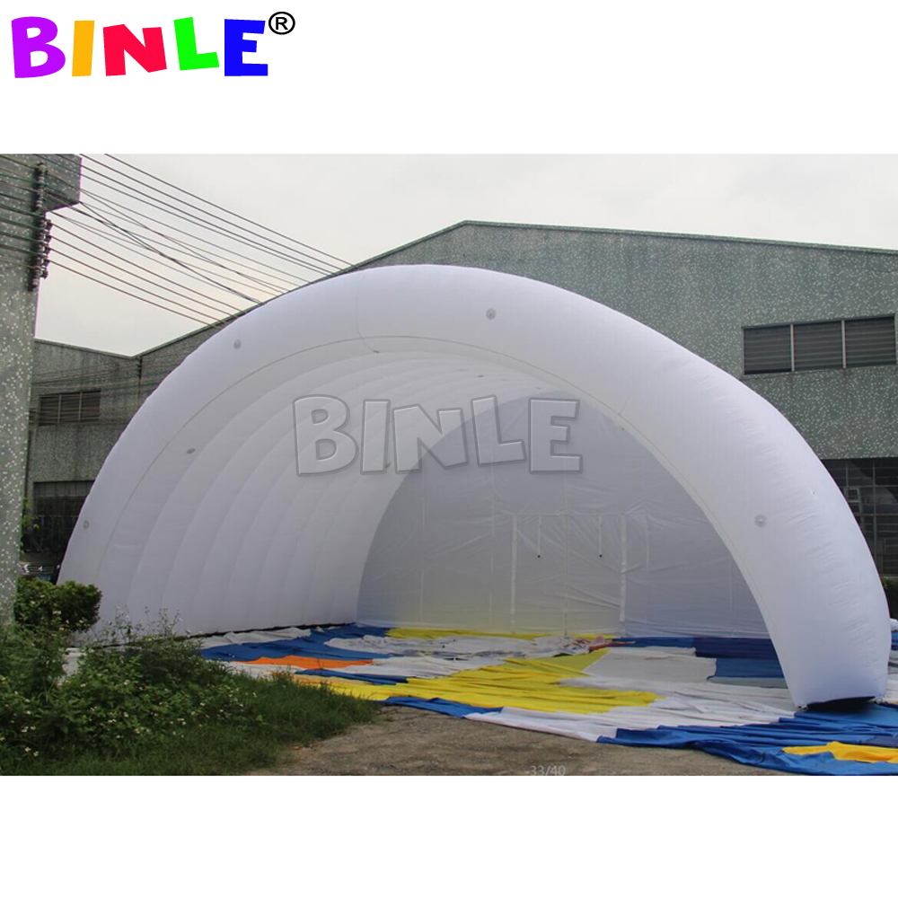 wholesale 10x8x6mH (33x26x20ft) white waterproof oxford giant inflatable stage cover arch style dome tent open air roof canopy for concert or wedding 