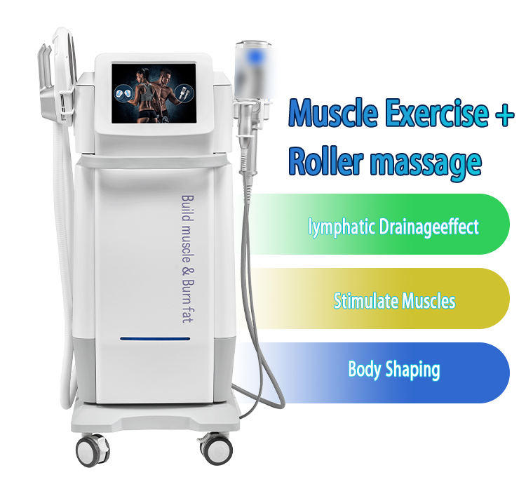 2024 4Handle Vertical Roller Therapy Massage Cellulite Removal Muscle Stimulate Body Slimming Machine Emslim Beauty Machine