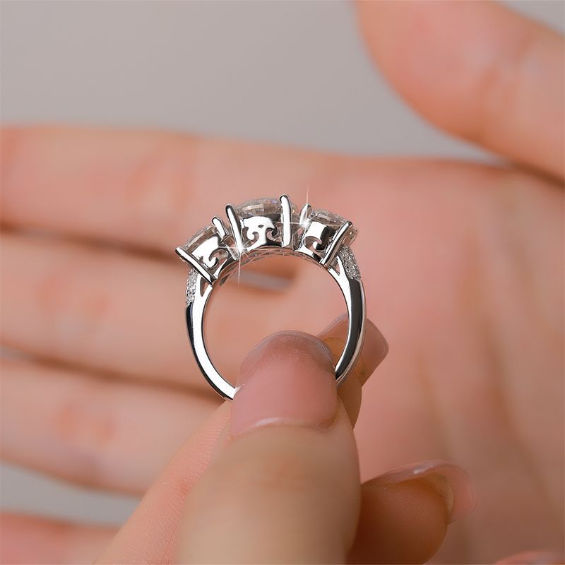 Ring Designer Rings for Women Sterling Sier 3CT 4CT Vvs Moissanite Pass Diamond Tester Love Ring Daughter Nail Ring Girl Gift with Box