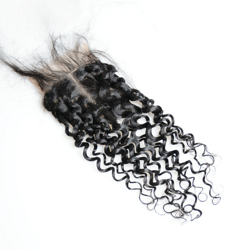Brazilian Human Hair T Part 4X4 Lace Closure Loose Wave Straight Body Wave Peruvian Indian Virgin Hair Top Closures Natural Color 12-24inch