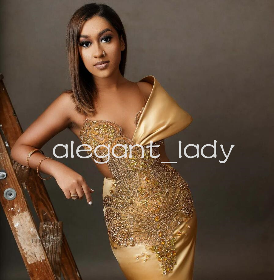 Gold Sparkly Mermaid Long Prom Dresses for Women 2024 Luxury Diamond Crystal Sheer Mesh Evening Gown vestidos de festa