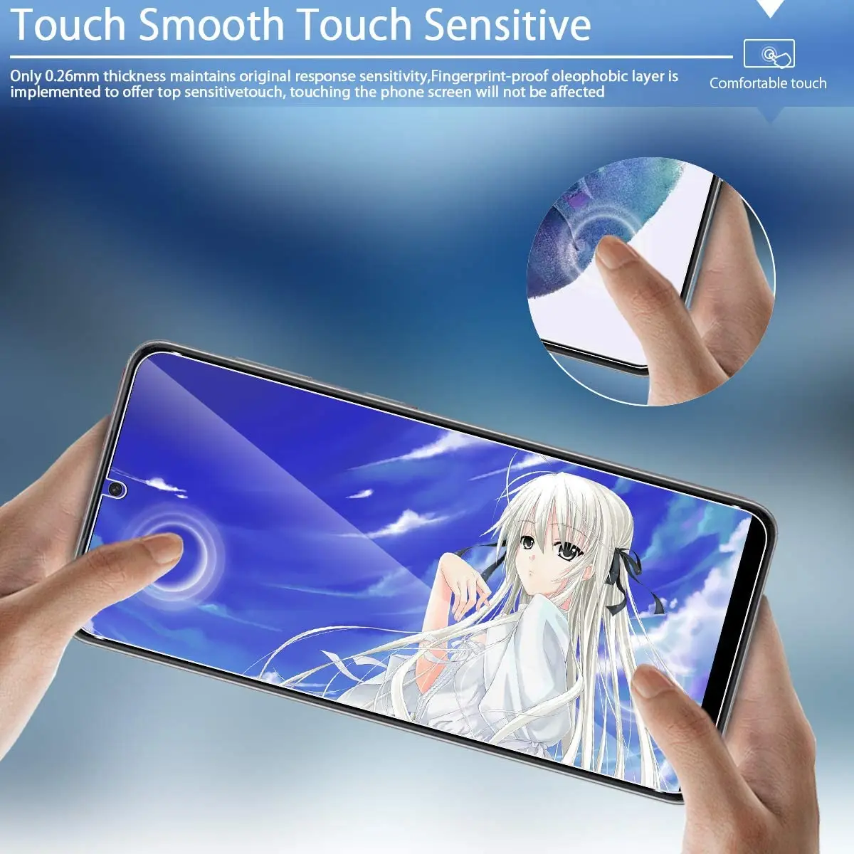 3Pack HD Tempered Glass Fingerprint Unlock Film For Samsung Galaxy S25 S24 Ultra S23 S22 S21 Plus Note20 Screen Protector 0.18MM White Edge Full Glue 